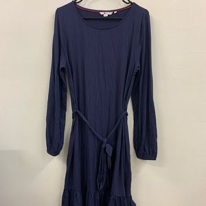 Boden CUFFS BALLOON SLEEVES DRESS navy blue size US 12R length 42 chest 22